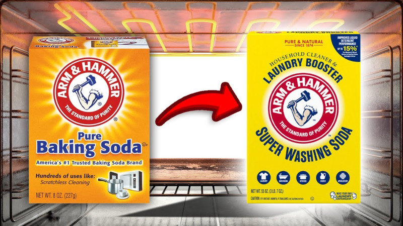 two boxes of baking soda and washing soda side-by-side
